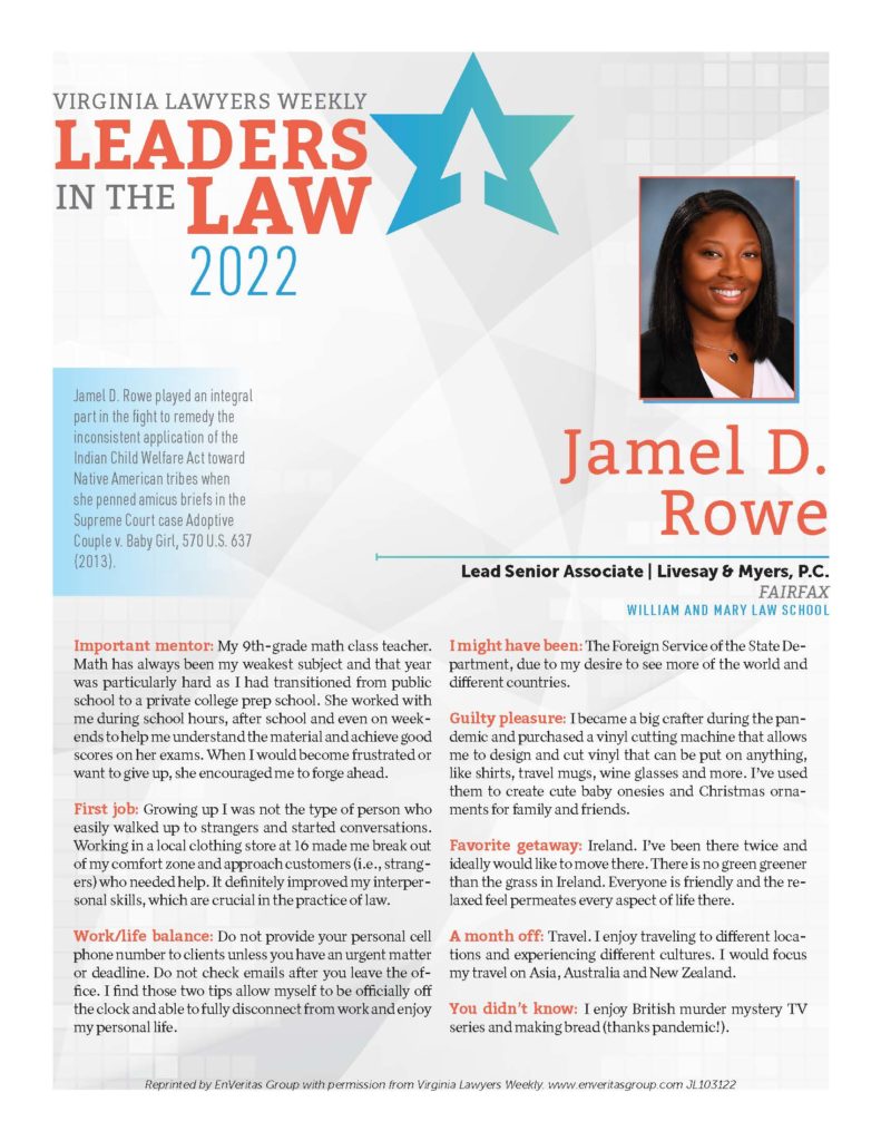 Leaders in the Law Jamel Rowe